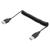SDP 1.5m USB-A Male to USB-A Female Spring Coiled Cable Photo