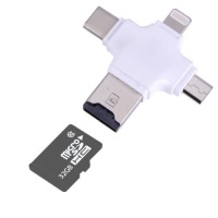 SDP 4" 1 USB Type-C & USB 2.0 & Micro USB & 8 Pin TF Card Reader for MacBook PC Laptop Smart Phone with OTG Function Support FAT32 & exFAT Photo