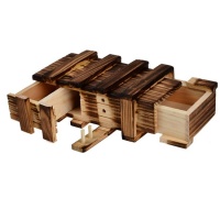 SUNSKYCH Magic Compartment Wooden Puzzle Box with Secret Drawer Size: L Photo