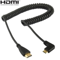 SDP 1.4 Version Gold Plated Mini HDMI Male to HDMI Male Coiled Cable Support 3D / Ethernet Length: 60cm Photo