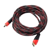 SDP 10m HDMI 1.4 Version 1080P Nylon Woven Line Red Black Head HDMI Male to HDMI Male Audio Video Connector Adapter Cable Photo
