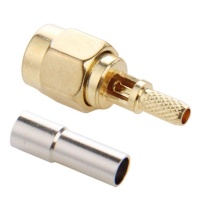 SDP 10 piecesS Gold Plated Crimp SMA Male Straight Connector Adapter for RG174 / RG188 / RG316 / LMR100 Cable Photo