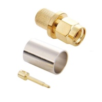 SDP 10 piecesS Gold Plated SMA Male Plug Crimp RF Connector Adapter for RG58 / RG400 / RG142 / LMR195 Cable Photo