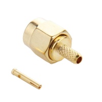 SDP 10 piecesS Gold Plated Crimp RP-SMA Male Plug Pin RF Connector Adapter Photo