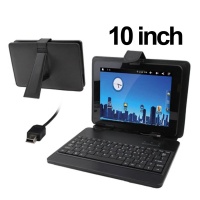 SDP 10" Universal Tablet PC Leather Case with Mini USB Plastic Keyboard / Holder Photo