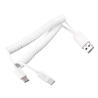 SDP 1m USB-C / Type-C & Micro USB to USB 2.0 Sync Data / Charger Spring Coiled Cable For Galaxy S8 & S8 / LG G6 / Huawei P10 & P10 Plus / Xiaomi Mi6 & Max 2 and other Smartphones Photo