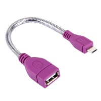 SDP 10cm USB 2.0 Female to Micro USB Male Metal Soft Hose Data Charging Cable for Samsung HTC Sony Lenovo Photo
