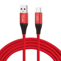 SDP 1.8m Nylon Braided Cord USB to Type-C Data Sync Charge Cable with 110 Copper Wires Support Fast Charging For Galaxy Huawei Xiaomi LG HTC and Other Smart Phones Photo