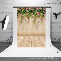 SUNSKYCH 1.5m x 2.1m Simulation Wood Plank Flower Wall Photo Props Photography Background Cloth Photo