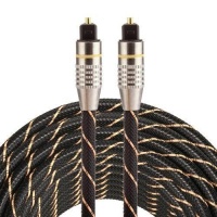 SDP 10m OD6.0mm Gold Plated Metal Head Woven Net Line Toslink Male to Male Digital Optical Audio Cable Photo