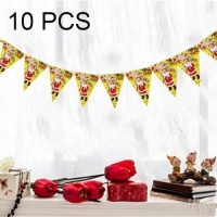 SDP 10 Sets Christmas Scene Decoration Triangle Paper Flags Non-woven Fabric Hanging Banners Photo