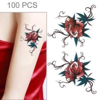 SDP 100 piecesS Halloween Terror Rose Waterproof Realistic Temporary Tattoo Sticker Photo