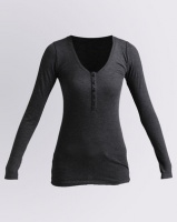 Utopia Rib Henley T-Shirt Charcoal Photo