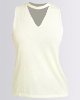 New Look Choker Neck Cut Out Tank Top Yellow Photo