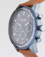 Guess Fuel With Luggage Leather Watch Blue/Tan Photo