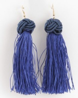 Jewels and Lace Tassel Earrings Blue Photo