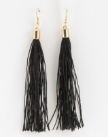 Jewels and Lace Tassel Earrings Black Photo