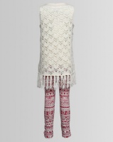 London Hub Fashion Pearl Crochet Top & Leggings Set Multi Photo