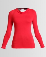 Assuili Kea Long Sleeve Top With Back Lace Red Photo