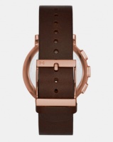 Skagen Genuine Leather Strap Watch Multi Photo