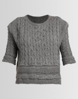Utopia Cable Cropped Jumper Grey Photo