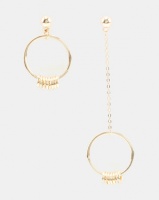 Miss Maxi Asymmetric Drop Circle Earrings Gold-tone Photo