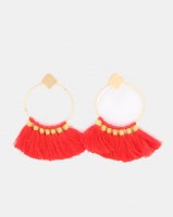 Miss Maxi Circle Fringe Earrings Yellow Photo