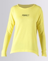 Legit Long Sleeve Embroidered Slouchy Top Bright Yellow Photo