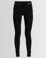 New Look Long Length Zip Trim Stretch Slim Leg Trousers Black Photo