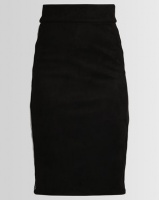 Utopia Black Pencil Skirt With Black/White Tape Stripe Photo