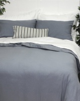 Sheraton Sloan T300 100% Cotton Jacquard Duvet Cover Grey Blue Photo