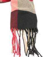 Lily Rose Lily & Rose Medium Knit Check Red Scarf Red Photo