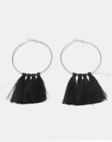 Black Lemon Statement Tassel Earrings Black Photo