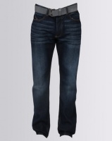 Crosshatch Wayne Two Slim Fit Jeans With Belt Dark Wash Photo