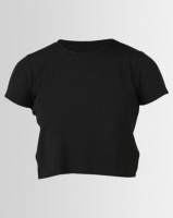 Paige Smith Crop T-Shirt Rib Black Photo