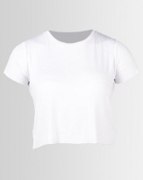 Paige Smith Crop T-Shirt Rib White Photo