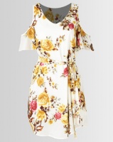 Assuili Printed Liberty Dress with Belt White Photo