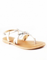 New Look Granted Leather Toe Post Sandals Silver Photo