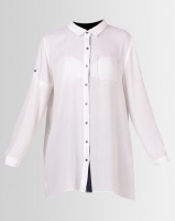 G Couture Long Shirt With Pocket Stitch White Photo