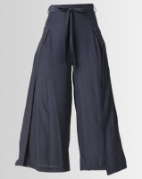 Revenge Tie Front Flared Trousers Navy Photo