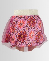 Kieke Print Skirt With Tulle Overlay Multi Photo
