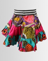 Kieke Print Tiered Flare Skirt Blue Multi Photo