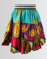 Kieke Print Tiered Flare Skirt Multi Photo