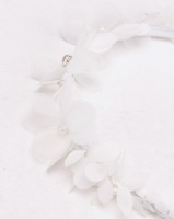 Jewels and Lace Fabric Flower & Pearls Aliceband White Photo