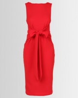 Utopia Tie Front Dress Sleeveless Flame Red Photo