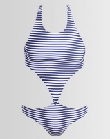 Royal T Striped Monokini Blue/White Photo