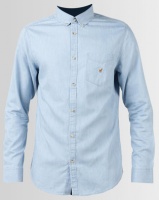 Polo Jeans Co Mens Long Sleeve Light Wash Denim Shirt Light Blue Photo