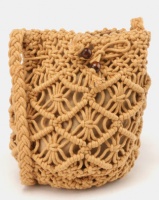 Blackcherry Bag Crochet Straw Draw String Cross Body Bag Photo