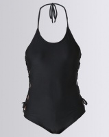 Lu-May Tankini Set Side Detail On Top Black Lu-May Tankini Set Side Detail On Top Black Photo