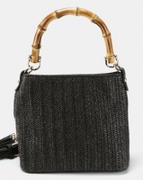 Joy Collectables Bamboo Handled Bag with Strap Black Photo